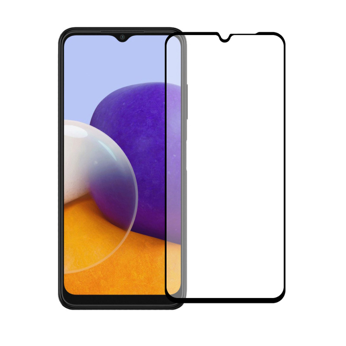 Защитное стекло полной проклейки Full glue для Samsung Galaxy A22 5G черное