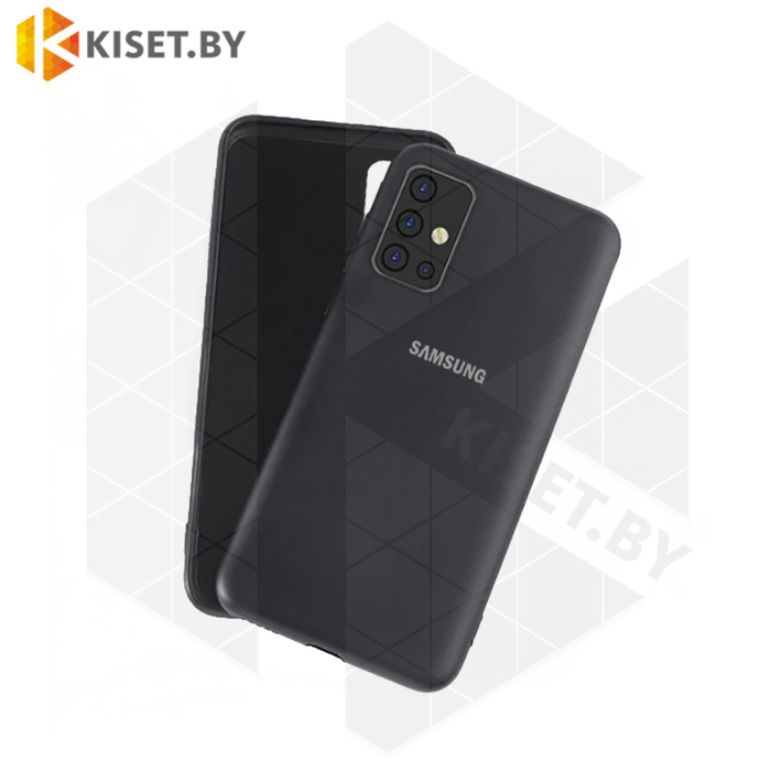 Soft-touch бампер Silicone Cover для Samsung Galaxy A51 (2020) черный с закрытым низом