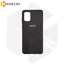 Soft-touch бампер KST Silicone Cover для Samsung Galaxy A71 (2020) черный с закрытым низом #18