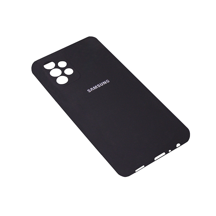 Soft-touch бампер Silicone Cover для Samsung Galaxy A52 черный с закрытым низом