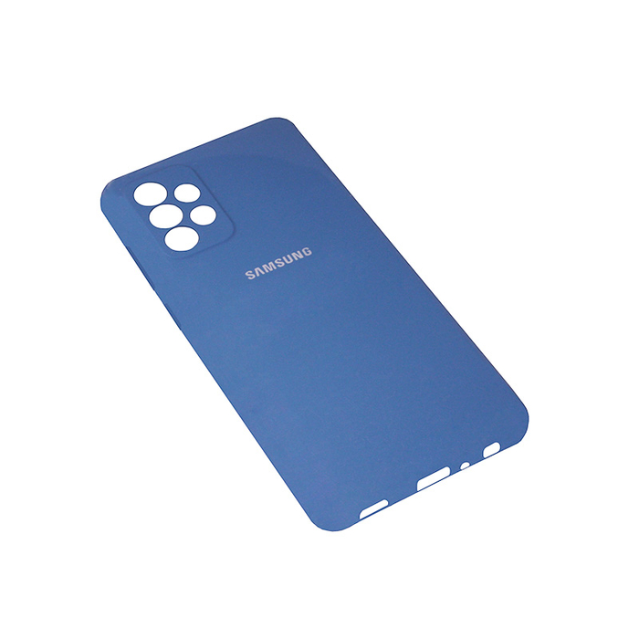 Soft-touch бампер Silicone Cover для Samsung Galaxy A72 синий с закрытым низом