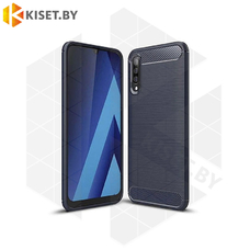 Силиконовый чехол Brushed Line Case для Samsung Galaxy A70 синий
