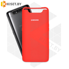 Soft-touch бампер Silicone Cover для Samsung Galaxy A80 / A90 красный