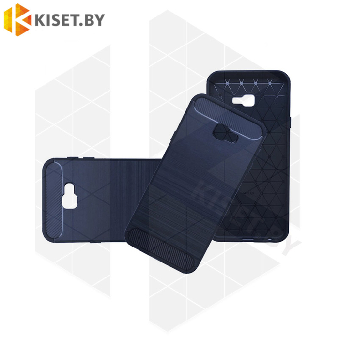Силиконовый чехол Brushed Line Case для Samsung Galaxy J6 Plus синий