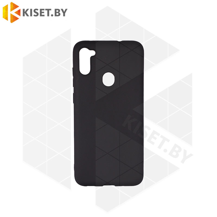Силиконовый чехол матовый для Samsung Galaxy M11 черный