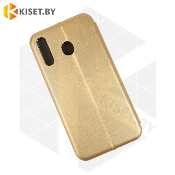 Чехол-книжка Book Case 3D с визитницей для Samsung Galaxy M30 / A40S золотой