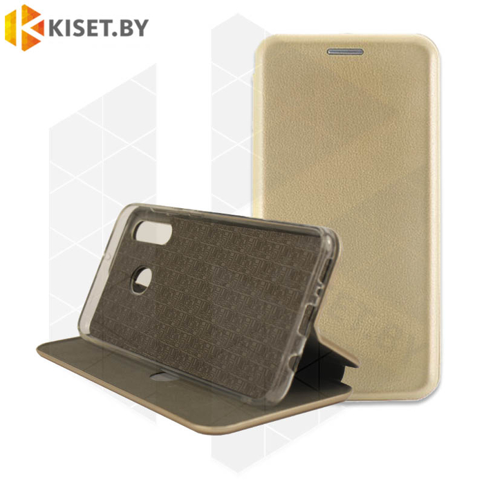 Чехол-книжка Book Case 3D с визитницей для Samsung Galaxy M30 / A40S золотой