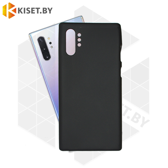 Силиконовый чехол матовый для Samsung Galaxy Note 10 Plus черный