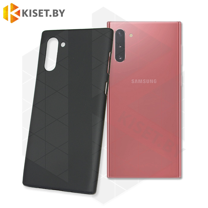 Силиконовый чехол матовый для Samsung Galaxy Note 10 черный