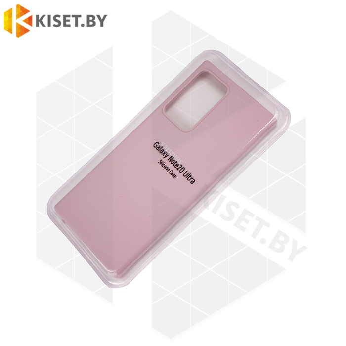 Soft-touch бампер Silicone Cover для Samsung Galaxy Note 20 Ultra пудровый с закрытым низом