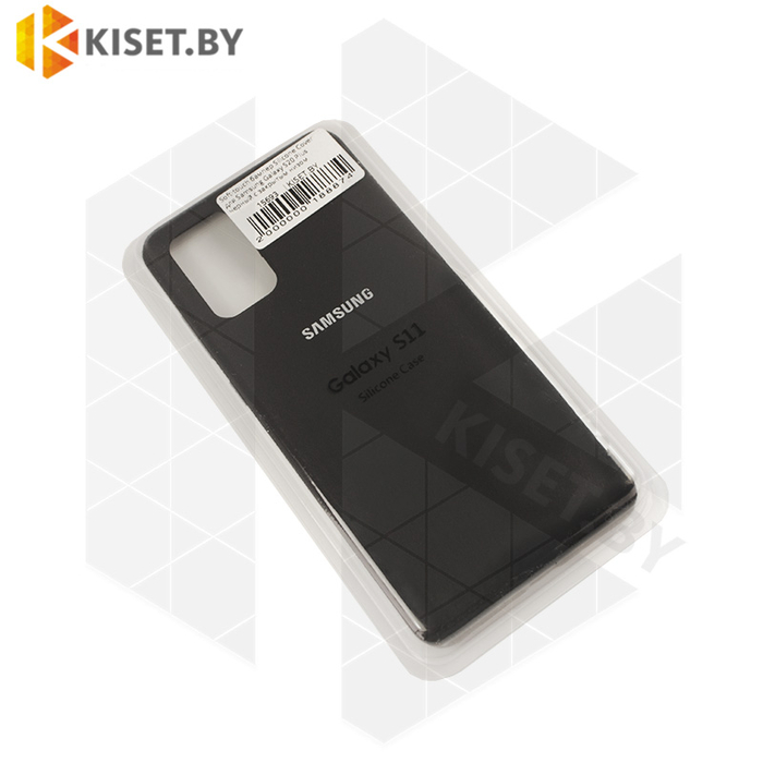 Soft-touch бампер Silicone Cover для Samsung Galaxy S20 Plus черный с закрытым низом