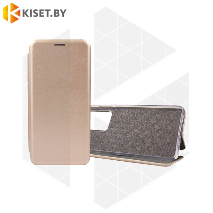 Чехол-книжка Book Case 3D Line с визитницей для Samsung Galaxy S20 Ultra золотой