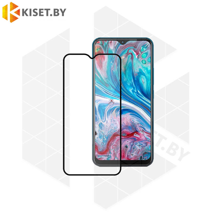 Защитное стекло полной проклейки Full glue для Vivo Y12 черный