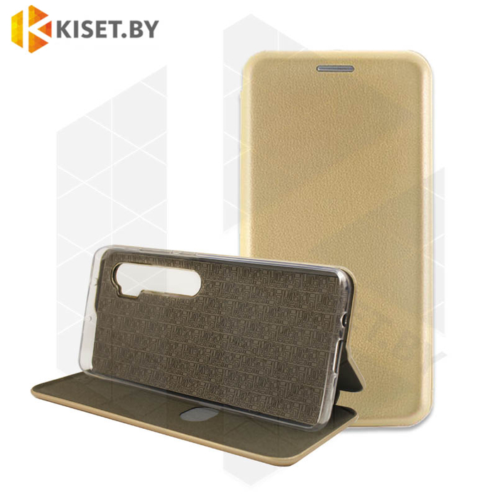 Чехол-книжка Book Case 3D с визитницей для Xiaomi Mi Note 10 золотой