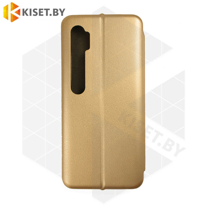Чехол-книжка Book Case 3D с визитницей для Xiaomi Mi Note 10 золотой