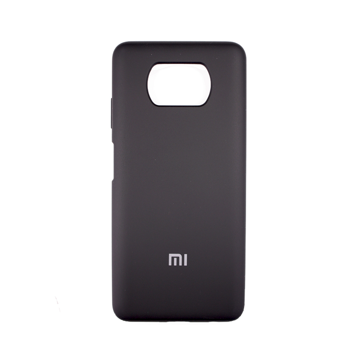 Soft-touch бампер Silicone Cover для Xiaomi POCO X3 / POCO X3 Pro черный с закрытым низом