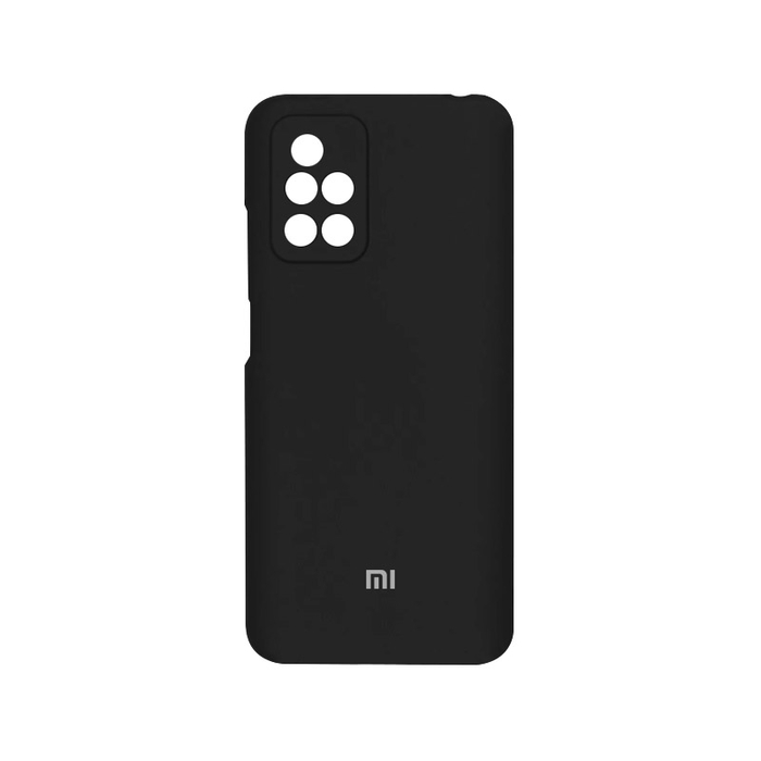 Soft-touch бампер Silicone Cover для Xiaomi Redmi 10 (2021) черный с закрытым низом