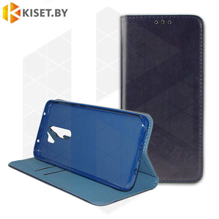 Чехол-книжка Book Case  с визитницей для Xiaomi Redmi Note 8 Pro темно-синий