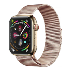 Ремешок плетеный миланский для Apple Watch 42 / 44 / 45 / 49 мм розовое золото