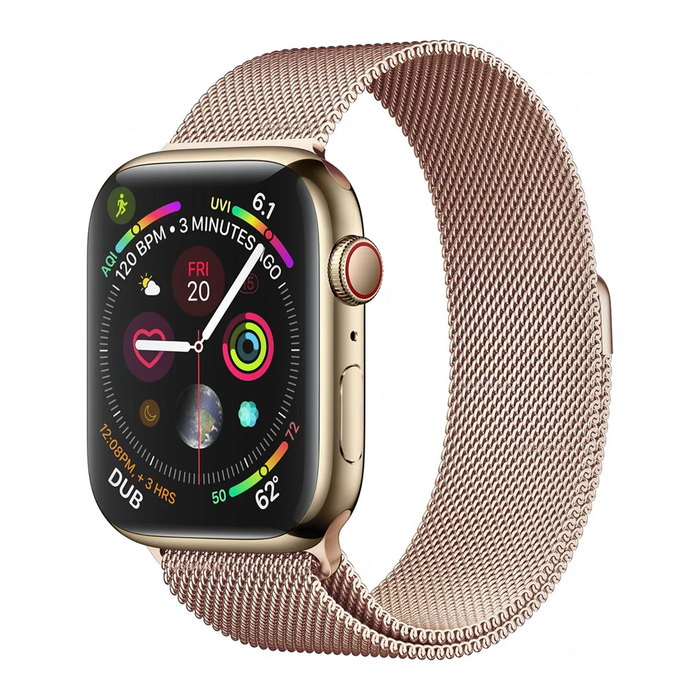 Браслет Миланский KST Milanese Loop для Apple Watch 42 / 44 / 45 мм розовое золото