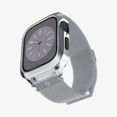 Ремешок с чехлом SPIGEN METAL FIT PRO для APPLE WATCH 4 / 5 / 6 / 7 / 8 / 9 / SE (44 / 45 MM) серебристый