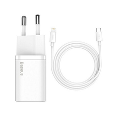 Сетевое зарядное устройство Baseus Super Si TZCCSUP-B02 20W белый + кабель Type-C - Lightning 1m