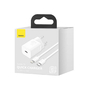Сетевое зарядное устройство Baseus Super Si TZCCSUP-B02 20W белый + кабель Type-C - Lightning 1m