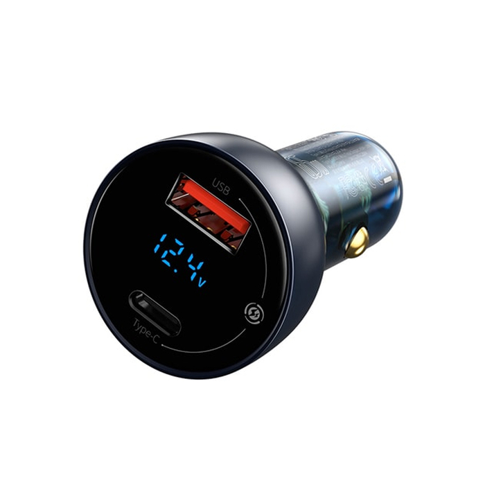 Автомобильное зарядное устройство Baseus Particular Digital Display CCKX-C0A 65W 2USB светло-коричневый с функцией быстрой зарядки