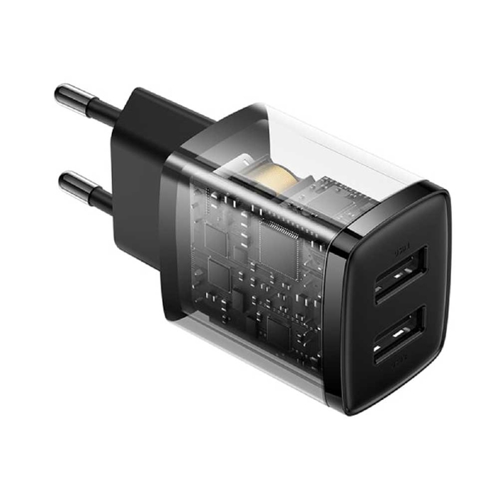 Сетевое зарядное устройство Baseus Compact charger 2USB-A 10.5W CCXJ010201 черный