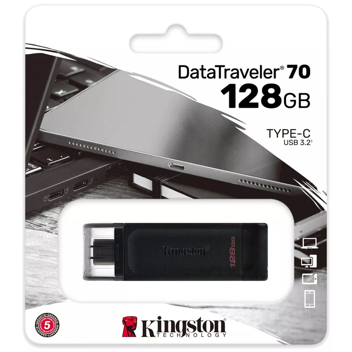 Флешка Type-C Flash Kingston DataTraveler 70 128GB (DT70/128GB) черный