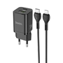 Сетевое зарядное устройство HOCO N13 30W PD PPS FCP AFC QC3.0 USB-A Type-C черный + кабель type-c - lightning