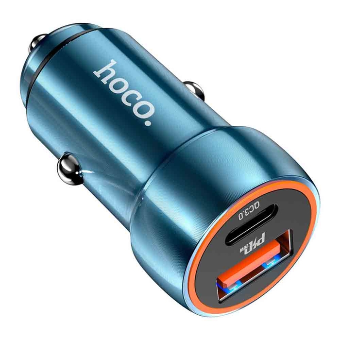 Автомобильное зарядное устройство HOCO Z46A USB-A / USB-C PD20W QC3.0 синий