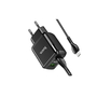 Сетевое зарядное устройство HOCO N6 18W QC3.0 2хUSB черный + кабель microUSB