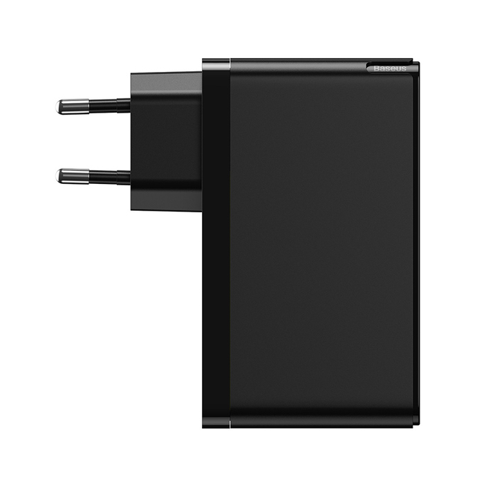Сетевое зарядное устройство Baseus GaN Mini CCGAN-J01 2 Type-C / USB 120W черный + кабель Type-c 1m черный