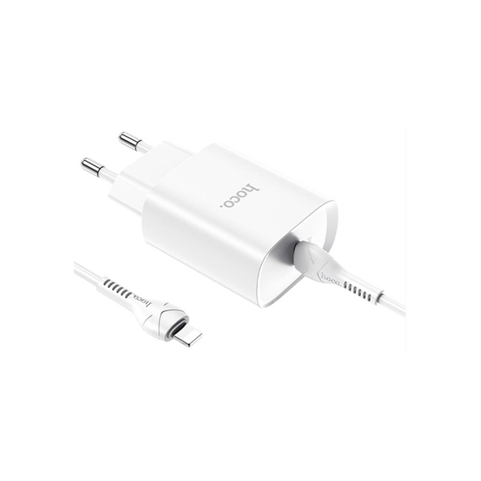 Сетевое зарядное устройство HOCO N14 20W Type-C белый с кабелем Type-C - Lightning 1m