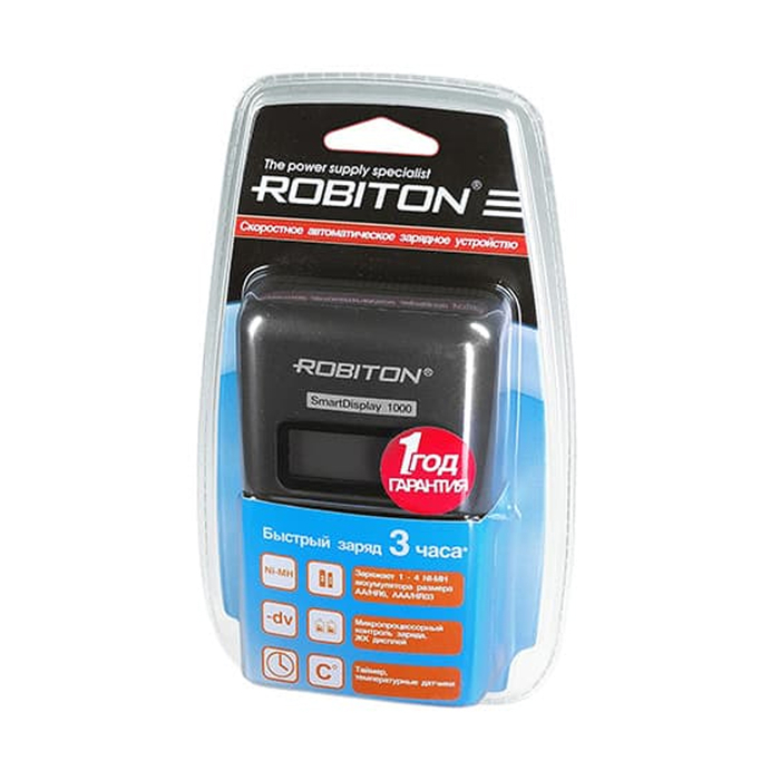Зарядное устройство ROBITON SmartDisplay 1000 4xAA/AAA
